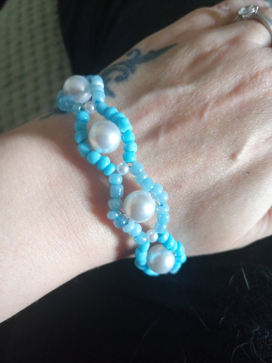 Pearls & Blue Bracelet